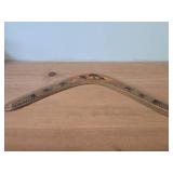 Handpainted Boomerand - Australian Outback Kangaroo Scene