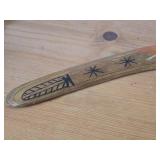 Handpainted Boomerand - Australian Outback Kangaroo Scene
