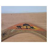 Handpainted Boomerand - Australian Outback Kangaroo Scene