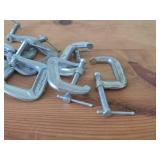 Lot of (10) 1-1/2" C-Clamps