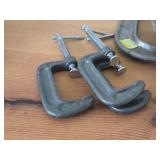 Lot of (5) C-Clamps 4" (x2) and 2" (x3)