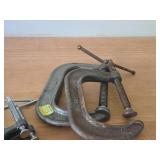 Lot of (5) C-Clamps 4" (x2) and 2" (x3)