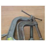 Lot of (5) C-Clamps 4" (x2) and 2" (x3)