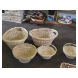 Lot of (5) Wicker Baskets (assorted)