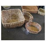 Lot of (5) Wicker Baskets (assorted)