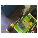 Lot of (1 Tote) Assorted Hand Tools - Screwdrivers, Adjustable Wrench, Cordless Screwdrivers