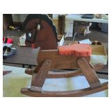 Vintage Wooden Rocking Horse