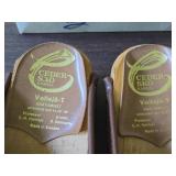 Lot of (2 Pair) Cedar SKO Wooden Shoes / Clogs