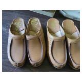 Lot of (2 Pair) Cedar SKO Wooden Shoes / Clogs