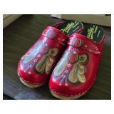 Lot of (1 Pair) Gunilla of Sweden Wooden Shoes / Clogs
