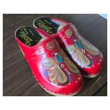 Lot of (1 Pair) Gunilla of Sweden Wooden Shoes / Clogs