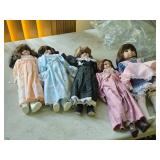 Lot of (5) Porcelain Dolls