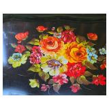 Lot of (5) Vintage Floral Metal Serving Trays from 1960