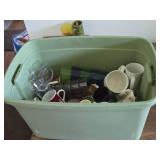 Lot of (1 Bin) Mugs and Glasses (assorted)