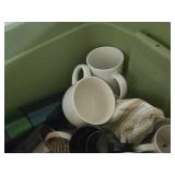 Lot of (1 Bin) Mugs and Glasses (assorted)