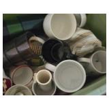 Lot of (1 Bin) Mugs and Glasses (assorted)