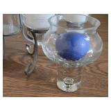 (4) Metal Candleholder with Glass + (1) Glass Candleholder
