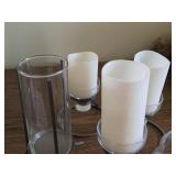 (4) Metal Candleholder with Glass + (1) Glass Candleholder