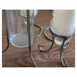 (4) Metal Candleholder with Glass + (1) Glass Candleholder