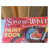 Vintage 1963 The First Coloring Book, 1938 Snow White and the Seven Dwarfs Coloring Book, 1958 Crayola No. 72 Crayon Set (Never Used !)