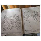 Vintage 1963 The First Coloring Book, 1938 Snow White and the Seven Dwarfs Coloring Book, 1958 Crayola No. 72 Crayon Set (Never Used !)
