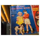 Vintage 1963 The First Coloring Book, 1938 Snow White and the Seven Dwarfs Coloring Book, 1958 Crayola No. 72 Crayon Set (Never Used !)