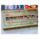 Vintage 1963 The First Coloring Book, 1938 Snow White and the Seven Dwarfs Coloring Book, 1958 Crayola No. 72 Crayon Set (Never Used !)