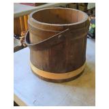 Wooden Firkin Bucket / Sugar Bucket with Handle