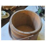 Wooden Firkin Bucket / Sugar Bucket with Handle