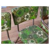 Lot of (4) Vintage Dinette Chairs with Green Floral Vinyl Upholstering and Chrome Plated Legs
