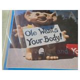 Acrylic Framed Troll Poster - Ole Wants Your Body
