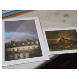Lot of (2) Signed Prints - After Vincent by J.L.Fikes , Paris Rain by E.B. Boatner - -