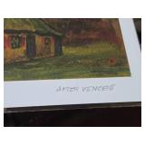 Lot of (2) Signed Prints - After Vincent by J.L.Fikes , Paris Rain by E.B. Boatner - -