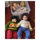 (2) Porcelain Dolls + (1) Plastic Doll
