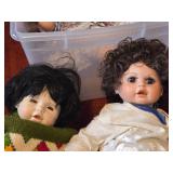 (2) Porcelain Dolls + (1) Plastic Doll