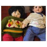 (2) Porcelain Dolls + (1) Plastic Doll