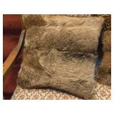 Lot of (2) Fur Throw Pillows