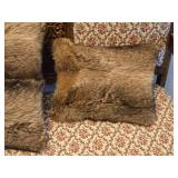 Lot of (2) Fur Throw Pillows