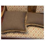 Lot of (2) Fur Throw Pillows