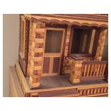 Miniature Doll House 2-story House and Gazebo with Furniture