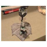 Lot of (2) Vintage Cast Bronze Frog Candlestick Holders