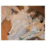 Lot of (6) Dolls - Porcelain (x5) and Cloth (x1)