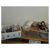Lot of (2 Totes) Dollhouse Miniatures