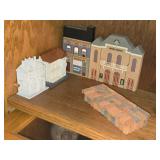 Lot of (1 Shelf) Ceramic Collectible Replica Houses