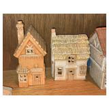 Lot of (1 Shelf) Ceramic Collectible Replica Houses