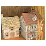 Lot of (1 Shelf) Ceramic Collectible Replica Houses