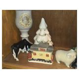 Lot of (1 Shelf) Ceramic/Porcelain Figures and Miniatures