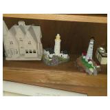 Lot of (1 Shelf of 3) Resin Collectible Replica Houses
