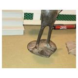 Lot of (2) Vintage Cast Bronze Frog Candlestick Holders