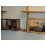 Lot of (2) Miniature Display Cases with Assorted Dollhouse Miniatures